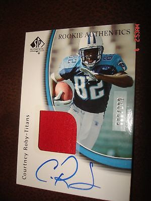 Courtney Roby 2005 Sp Authentic Red Patch/Auto RC#/899-Tennessee Titans/Saints
