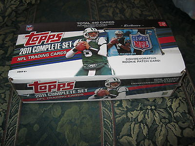2011 TOPPS 440 CARD FOOTBALL SET W/ PACK OF 5 RCS IN SET+4 CLR CAM NEWTON PATCH