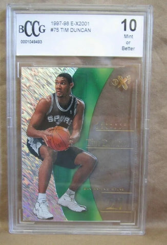 Tim Duncan RC 1997-98 Skybox E-X2001 Rookie Card#75 BccG10!!!Spurs RC F GOAT HOF