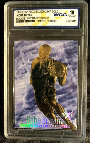 Kobe Bryant RC 1996 Skybox EX-2000 23Kt Gold Blue Rookie#/10000 WCCG10!Lakers-2