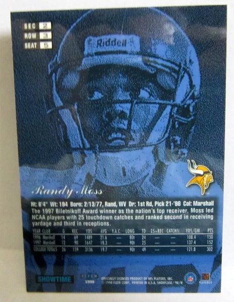 Randy Moss RC 1998 Flair Showcase Showtime ROOKIE#235!Vikings WR RC GOAT HOF--A
