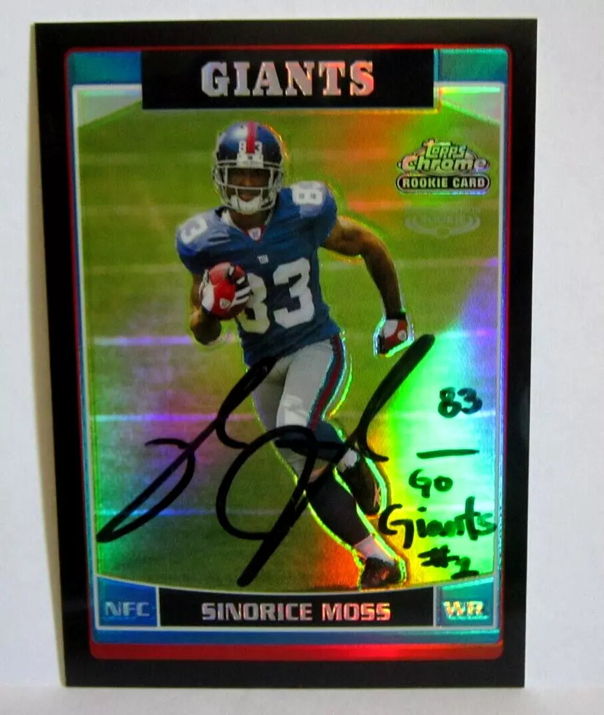 Sinorice Moss 2006 Topps Chrome BLACK REFRACTOR#159/199 Rookie Autograph!Giants WR RC--A