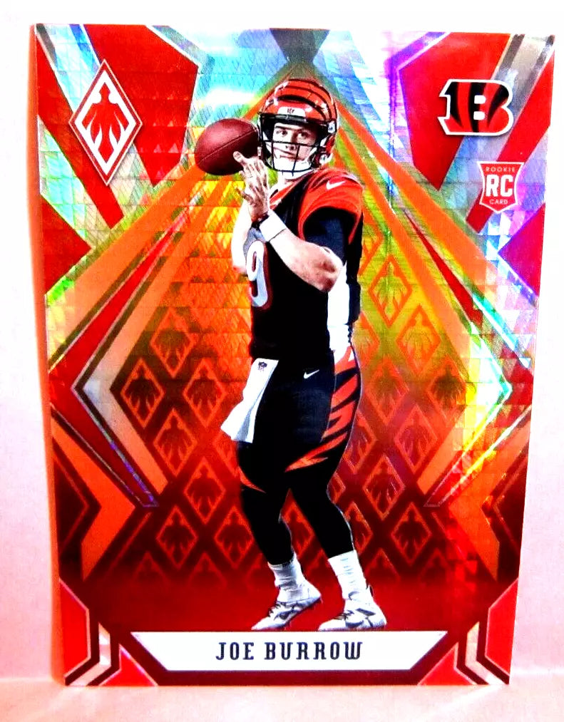 Joe Burrow 2020 Panini Phoenix Fire Burst REFRACTOR Prizm Rookie!Bengals QB RC-A