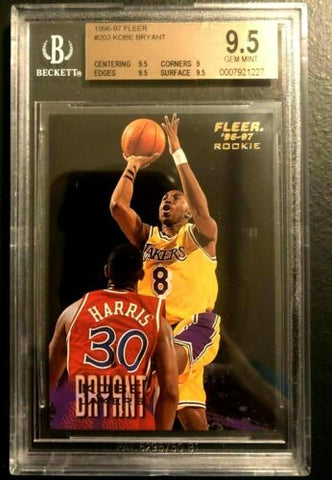 Kobe Bryant RC 1996-97 Fleer Premiere Rookie#203 GEM BGS9.5!Lakers G RC GOAT