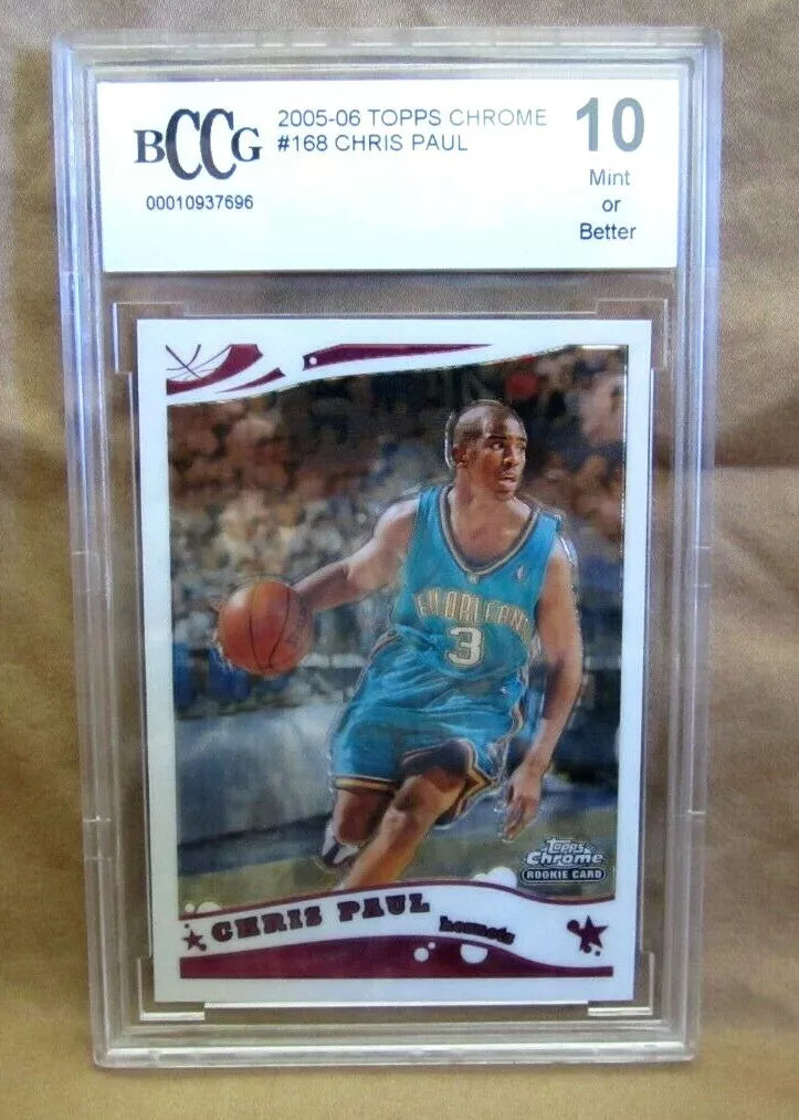 Chris Paul RC 2005-2006 Topps Chrome Rookie#168 BccG10!Hornets G RC GOAT HOF-VE2--A