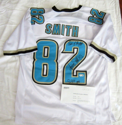 Jimmy Smith Large White Autograph Authentic Jersey Pride of The Jags 12287Yd COA
