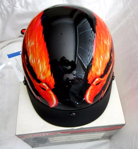 Outlaw Model V530 Flaming Eagles Half Shell Helmet with Visor Size M-Brand New!