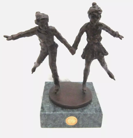 Dennis Smith Bronze Sculpture 2002 Olympic Dreams "Together on the Glass"-New!