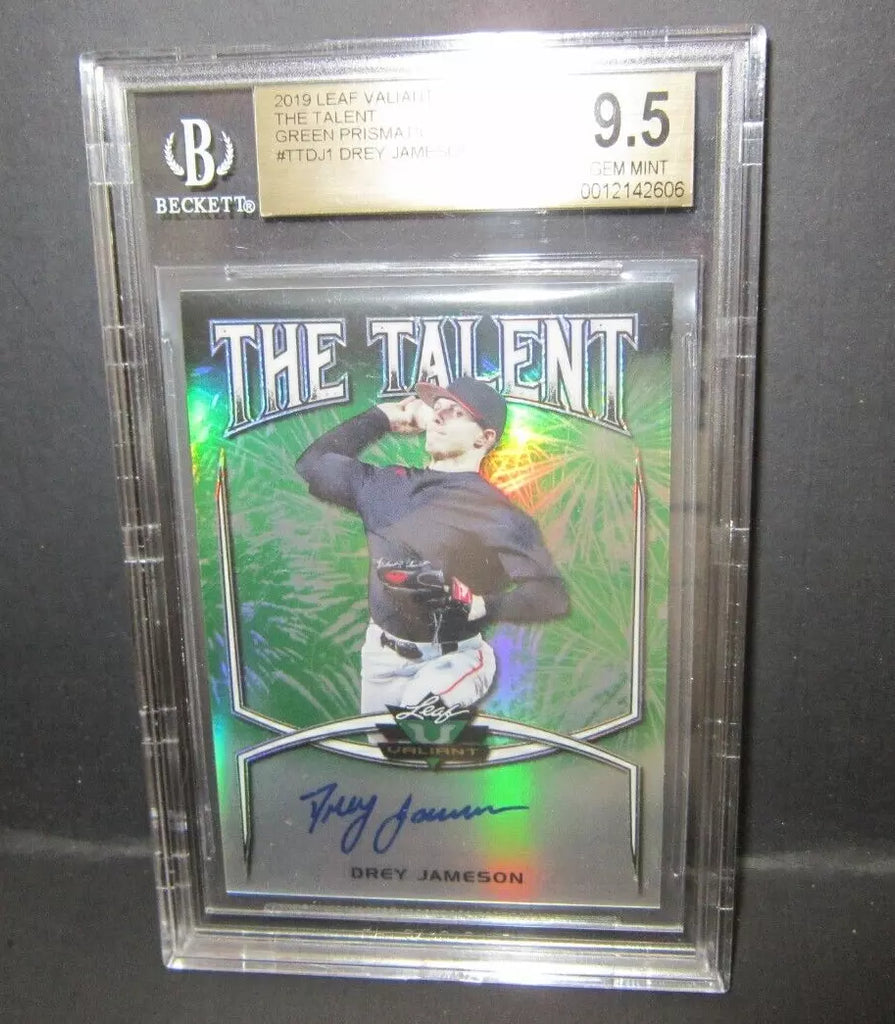 DREY JAMESON 2019 LEAF VALIANT GREEN REFRACTOR ROOKIE AUTO#/99 BGS10!D'BACKS RC