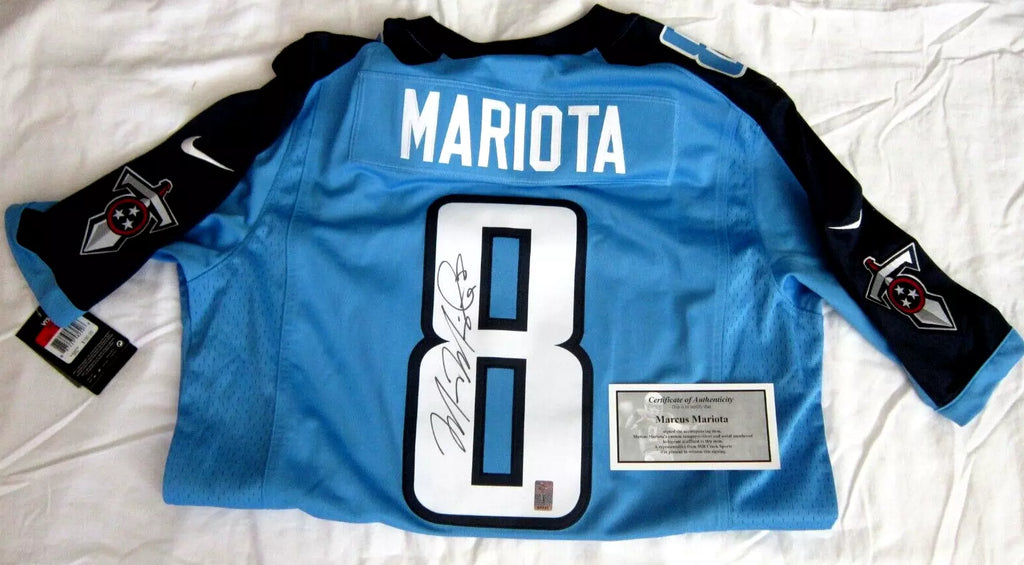 Marcus Mariota 2015 Large Nike Navy Blue Rookie Autograph Authentic Jersey COA