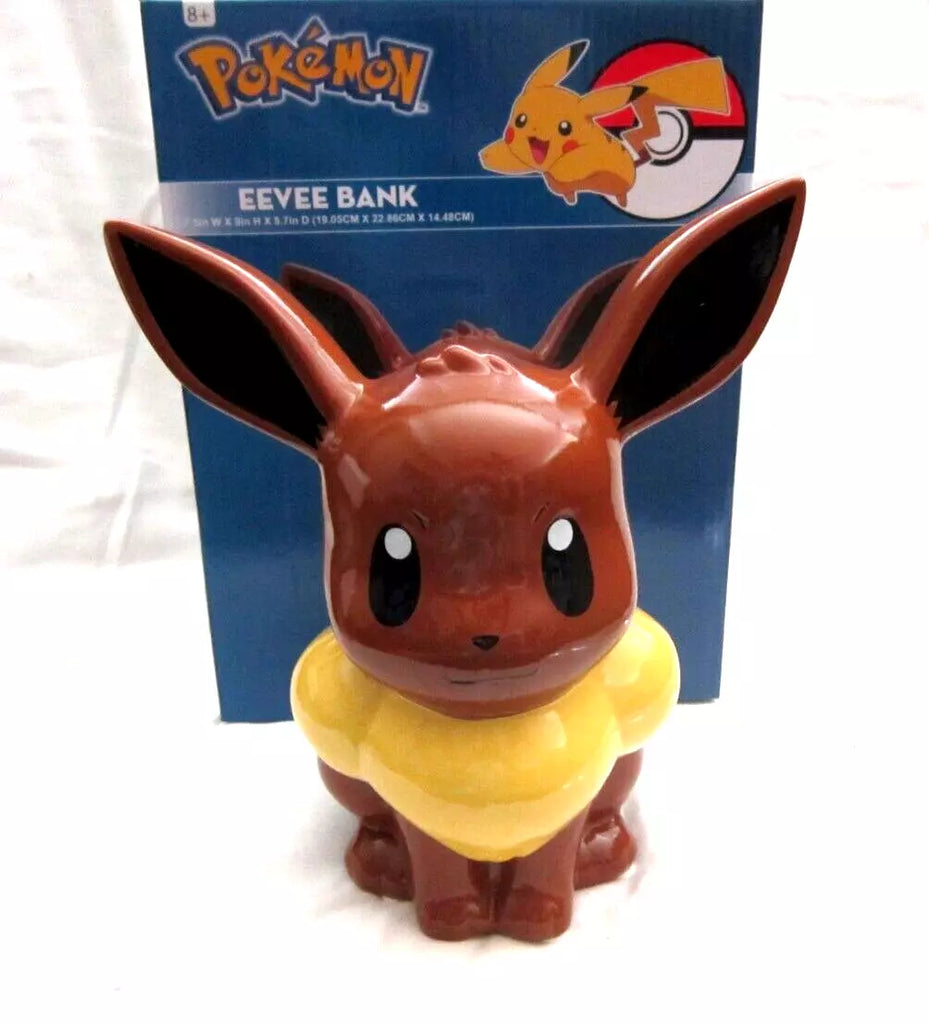 Pokémon Eevee 9” Ceramic Coin Piggy Bank 2016-Rare HTF Eeveelution Bank-New!