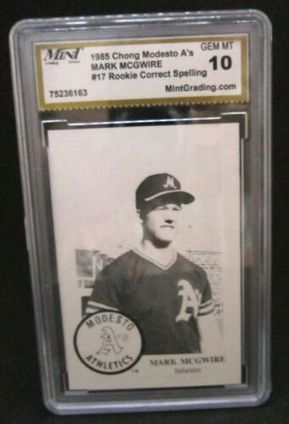 Mark McGwire RC 1985 Chong Modesto A's Rookie#17 MINT10!Oakland A's 1B RC HOF-V2