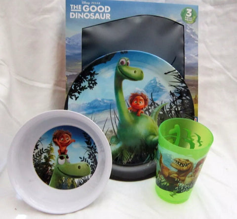 The Good Dinosaur Mealtime Dinnerware Set Includes Plate Bowl and Cup-Brand New