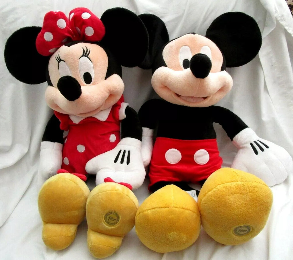 Mickey and Minnie Mouse 16" Plush Disney Stamp Foot RETIRED-RARE COMBO!-NEW!