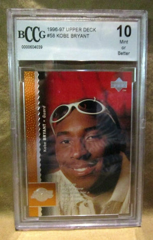Kobe Bryant RC 1996-97 Upper Deck ROOKIE Card#58 BccG10!Lakers G RC GOAT MAMBA