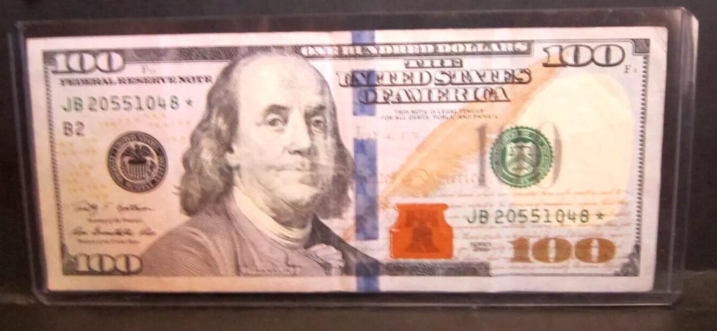 RARE STAR $100 BILL SERIAL NUMBER $100 DOLLAR STAR NOTE JB20551048* 2009--A