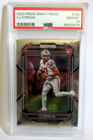 CJ Stroud RC 2023 Panini Prizm Draft Picks Rookie Card#102 PSA10!Texans QB RC-A