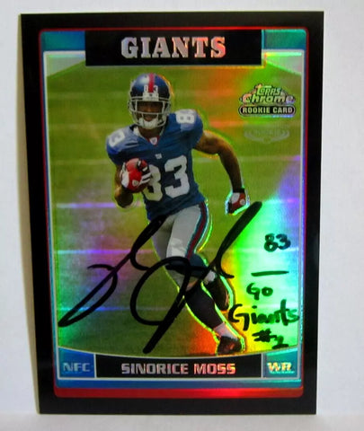 Sinorice Moss 2006 Topps Chrome BLACK REFRACTOR#159/199 Rookie Autograph!Giants WR RC--A