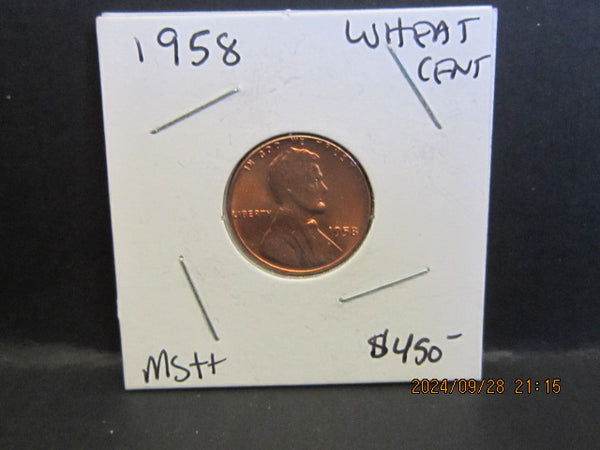 1958 wheat penny no mint mark L In LIBERTY Error On Outer Rim Unofficial but given a MS67 possible grade. Rare