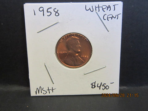 1958 wheat penny no mint mark L In LIBERTY Error On Outer Rim Unofficial but given a MS67 possible grade. Rare