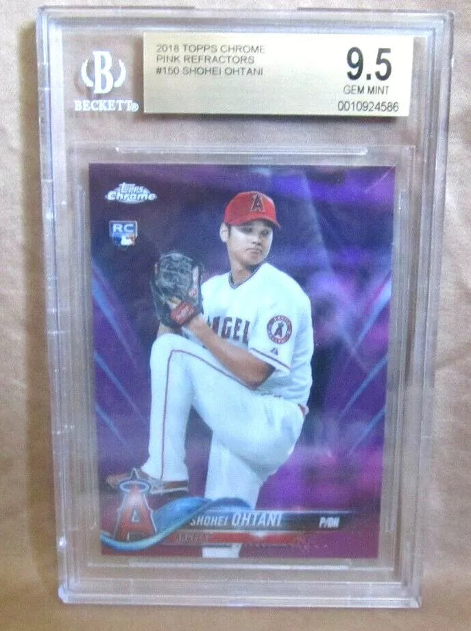 Shohei Ohtani RC 2018 Topps Chrome PINK REFRACTOR ROOKIE BGS9.5!Angels P/DH RC