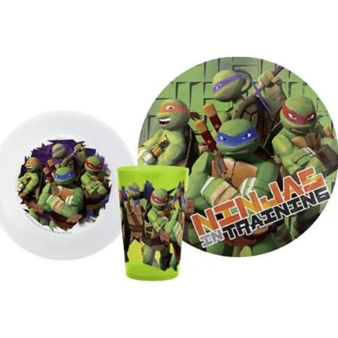 Mutant Ninja Turtles Mealtime Dinnerware Set Plate,Bowl, and 9 oz Cup-New!