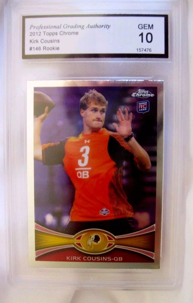 KIRK COUSINS RC 2012 TOPPS CHROME ROOKIE#146 GEM10!REDSKINS QB RC/VIKINGS QB