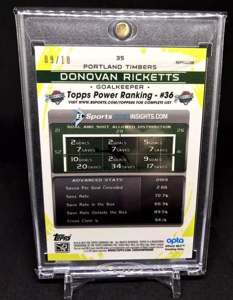 DONOVAN RICKETTS 2014 TOPPS CHROME ICE REFRACTOR#09/10-PORTLAND TIMBERS G HOF