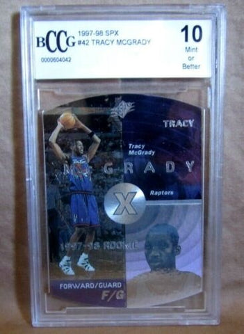 TRACY McGRADY RC 1997-98 UD SPX HOLOVIEW ROOKIE BCCG10!RAPTORS G RC GOAT HOF