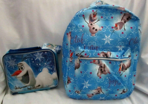 WALT DISNEY Frozen Olaf Allover 16" BACKPACK+9.5" OLAF INSULATED LUNCH BOX-NEW!