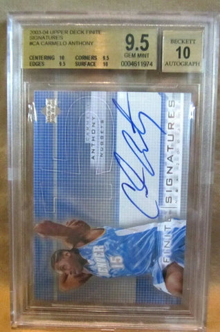 Carmelo Anthony RC 2003-04 Upper Deck Finite Rookie Auto BGS10!Nuggets G RC GOAT