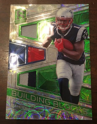 Sony Michel RC 2018 Spectra Green Refractor 3 Patches 3Clr Patches#/25!Patriots