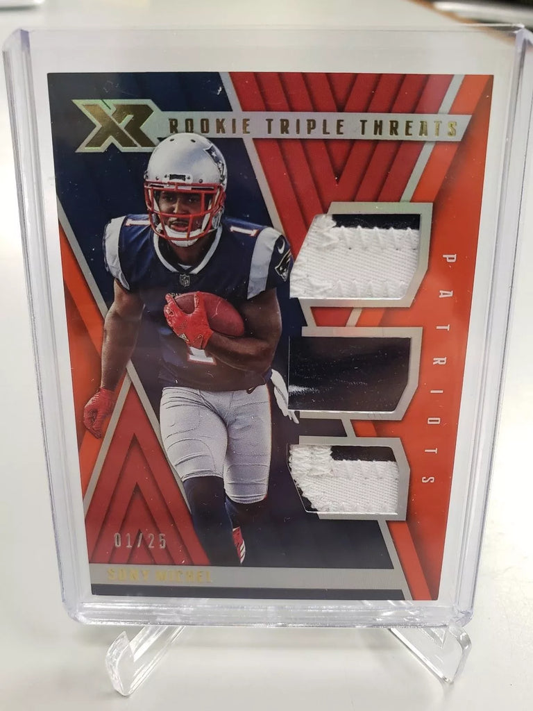Sony Michel 2018 Panini XR 2-Color Rookie Triple Threads#1/25!Patriots RB RC/Ram