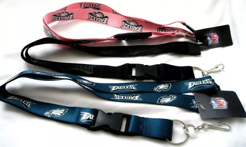 Philadelphia Eagles 3 Keychains Detachable Lanyards (Pink,Black on Black,Green)