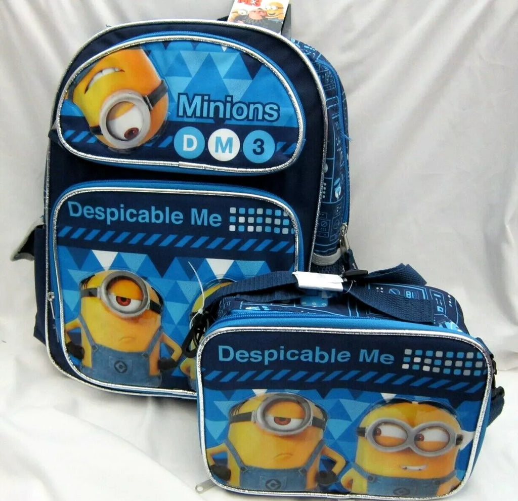 Despicable Me 2 Minions DM3 16" Backpack&9.5" Insulated Matching Lunch Box!