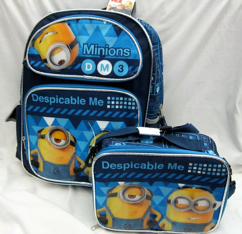 Despicable Me 2 Minions DM3 16" Backpack&9.5" Insulated Matching Lunch Box!