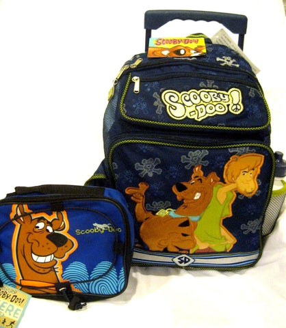 HANNA BARBERA SCOOBY DOO MYSTERY MACHINE 16" ROLLING BACKPACK AND MATCHING SCOOBY DOO 9.5" INSULATED LUNCH BOX! BRAND NEW W/TAGS!