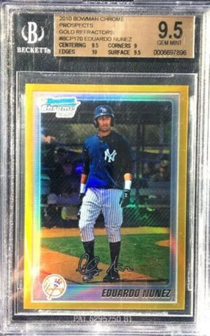 Eduardo Nunez 2010 Bowman Chrome Prospects Gold REFRACTOR#18/50 ROOKIE BGS9.5!