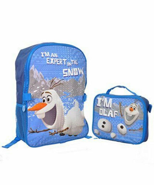 DISNEY Frozen Olaf I am Expert on the snow 16" BACKPACK+Lunchbox bag-Brand New!