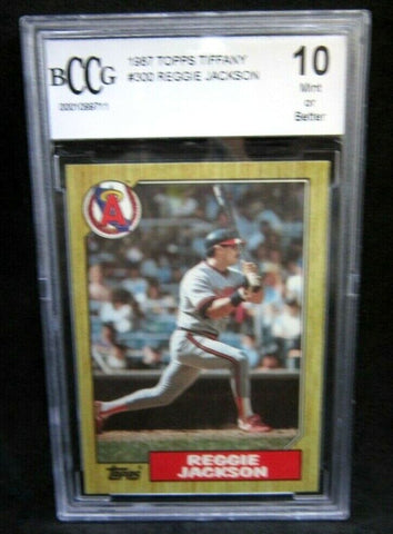 REGGIE JACKSON 1987 TOPPS TIFFANY CARD#300 GRADED BCCG10!ANGELS OF GOAT HOF STAR-A