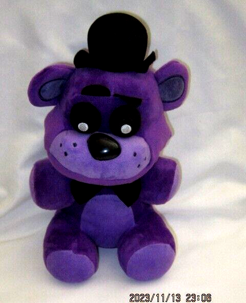 Five Nights at Freddy's FNAF 10" Purple Fazbear with Black Hat&Bowtie Plush-New!