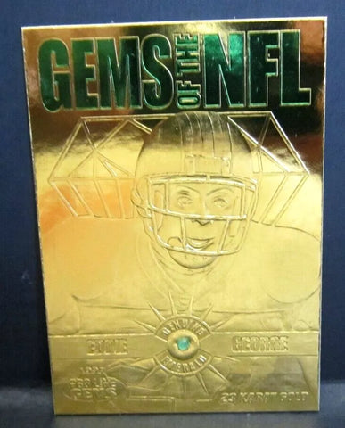 Eddie George RC 1997 Proline Gems of the NFL 23Kt Gold with Emerald GEM!Oilers-A
