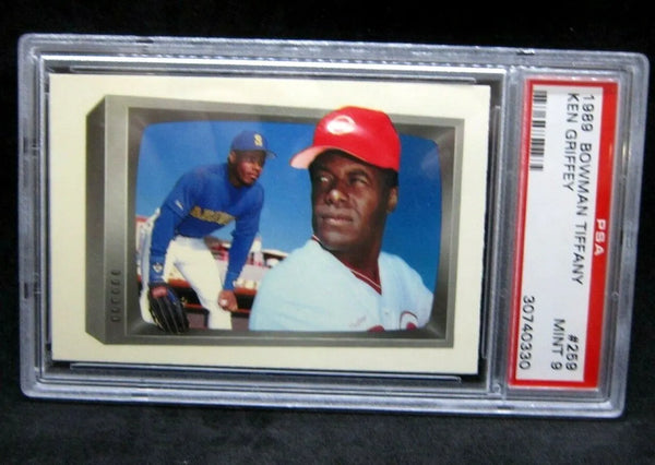 KEN GRIFFEY JR. RC 1989 BOWMAN TIFFANY ROOKIE CARD#259 PSA9!MARINERS CF RC GOAT