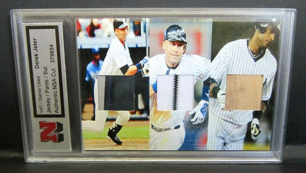 Derek Jeter 2003 NSA GU 5 Clr Jersey/Pants/Bat Patch#1/1!Yankees CF/SS GOAT HOF