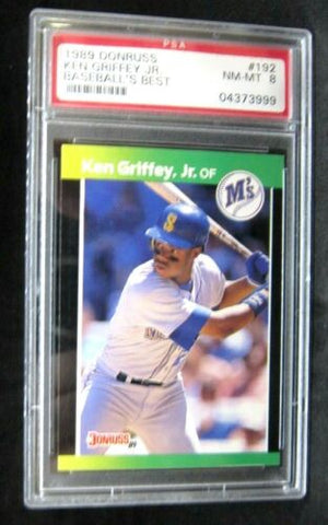 KEN GRIFFEY JR. 1989 DONRUSS BASEBALL'S BEST ROOKIE CARD PSA8!MARINERS OF RC-A