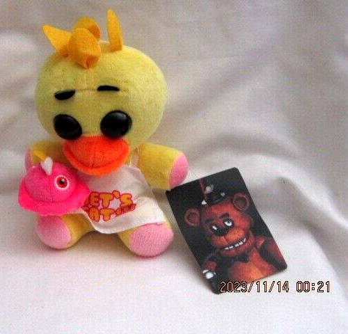 Five Nights at Freddy's 6" Chica with Mr. Cupcake and Let's Eat Apron with Plastic Eyes Plush Animal-NEW with Tags!