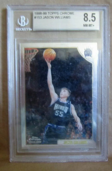 JASON WILLIAMS RC 1998-99 TOPPS CHROME ROOKIE CARD#153 BGS8.5!KINGS G RC GOAT