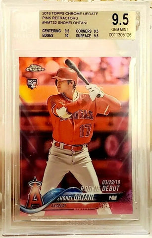 Shohei Ohtani 2018 Topps Chrome PINK REFRACTOR ROOKIE#32 BGS9.5!Angels P/DH RC
