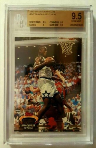 Shaquille O'Neal RC 1992-1993 Stadium Club Rookie Card#247 BGS9.5!Magic C RC HOF