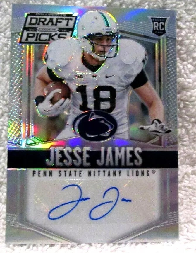 Jesse James 2015 Collegate Draft Picks ROOKIE Refractor Autograph-Steelers TE RC